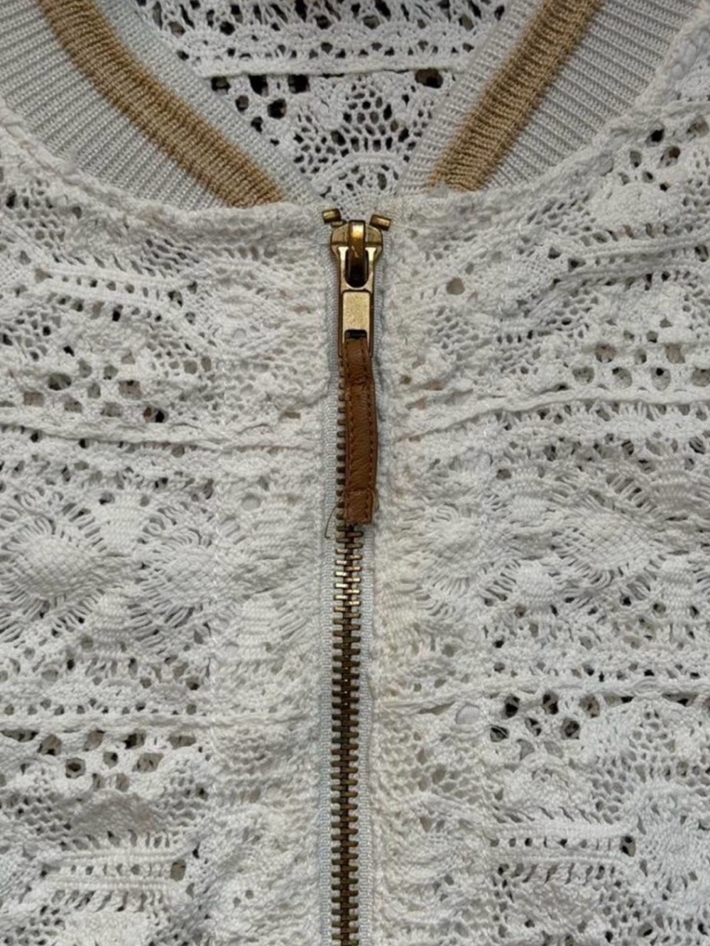 Cream Lace Bomber Jacket - Picture 3 of 5